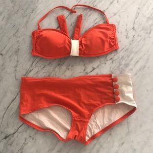 Retro inspired 2 piece bathing suit
